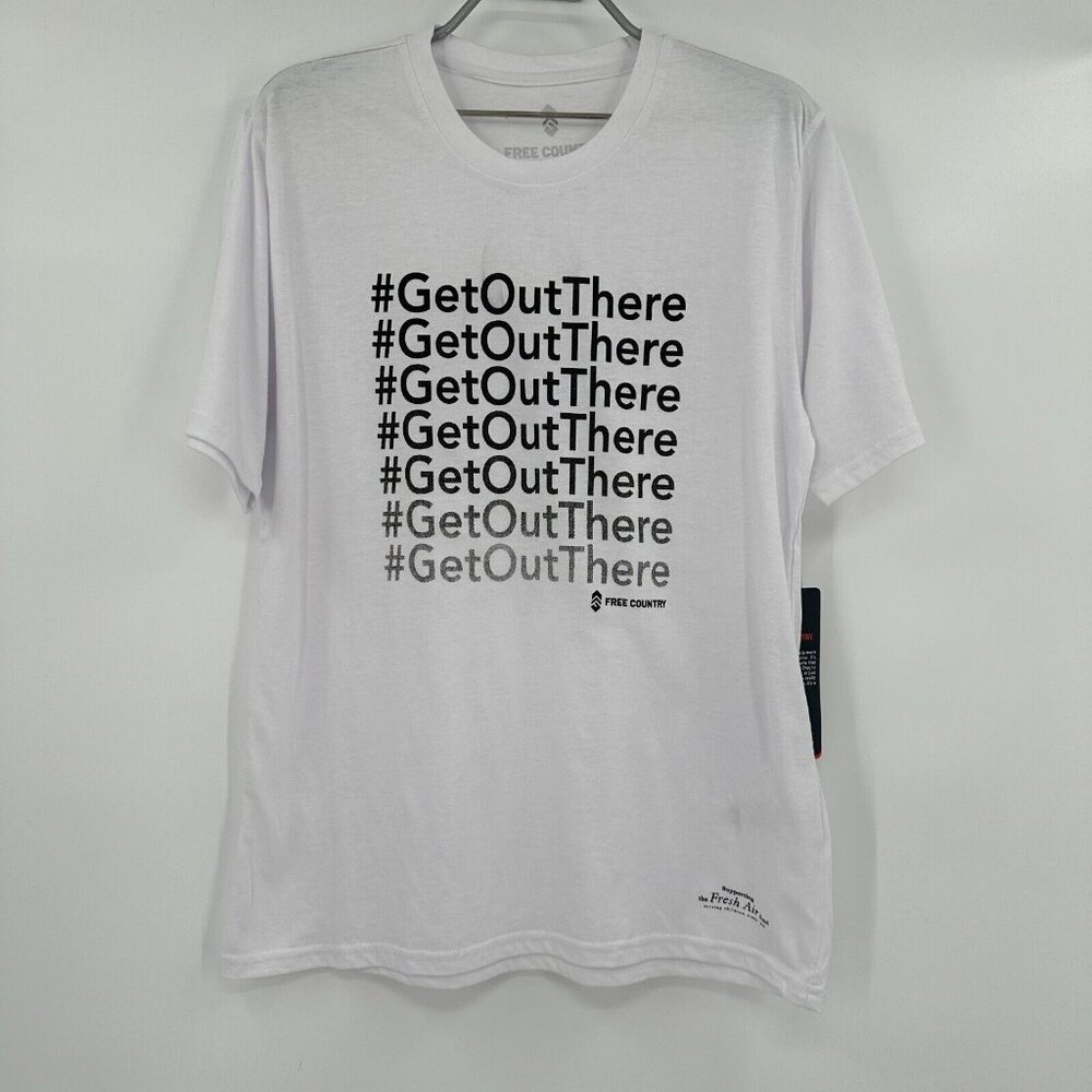 Free Country Men’s Short Sleeve T-Shirt Fresh Air Fund #GetOutThere White sz S*
